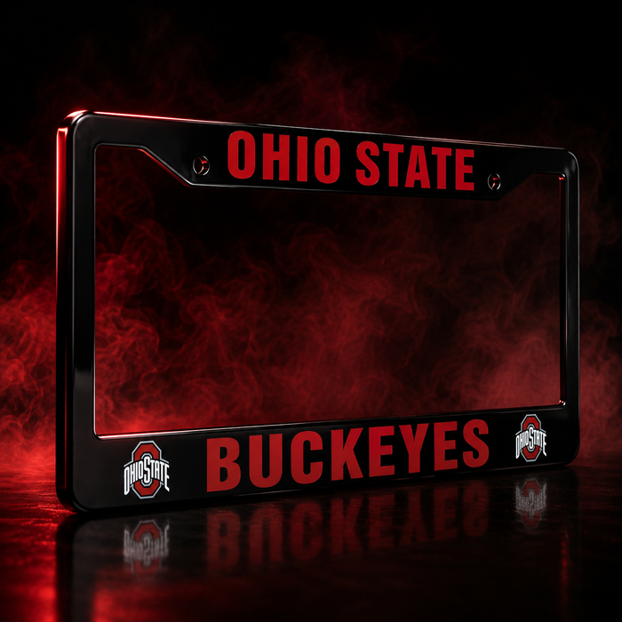 Ohio State Buckeyes Black License Plate Frame Cover