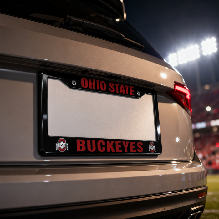 Ohio State Buckeyes Black License Plate Frame Cover