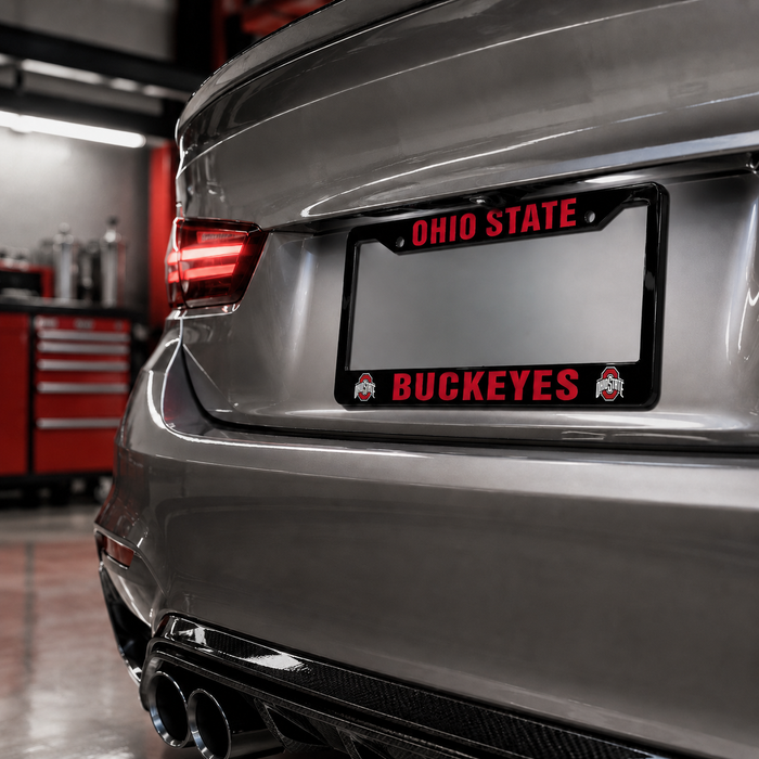Ohio State Buckeyes Black License Plate Frame Cover