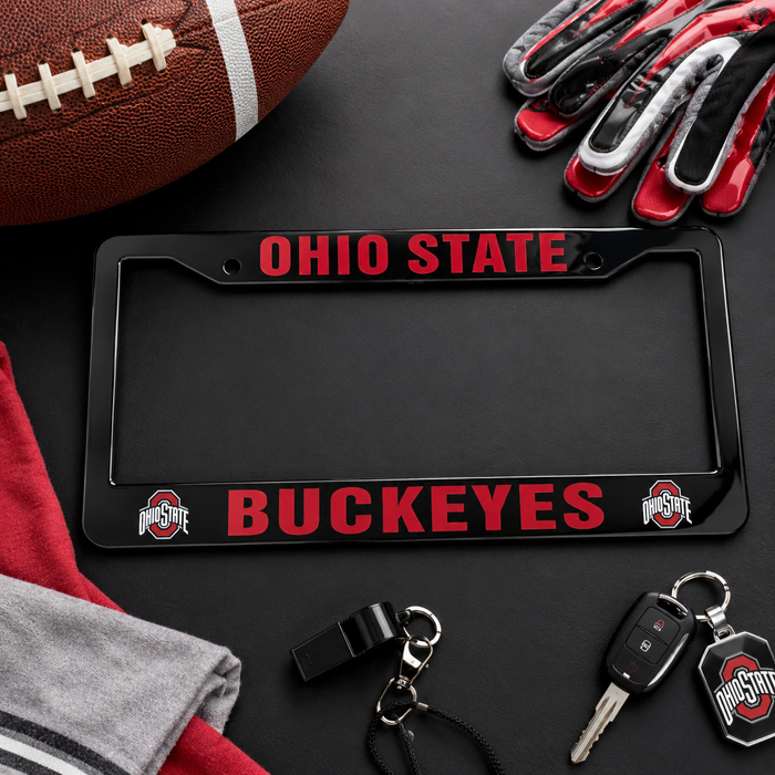 Ohio State Buckeyes Black License Plate Frame Cover