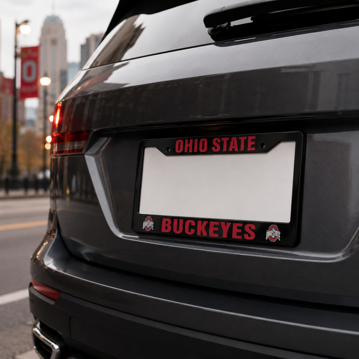 Ohio State Buckeyes Black License Plate Frame Cover