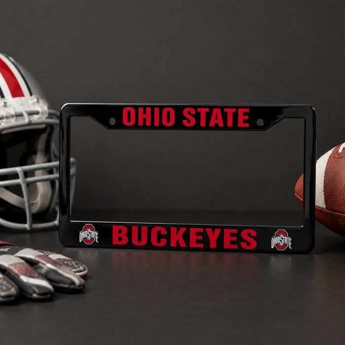 Ohio State Buckeyes Black License Plate Frame Cover