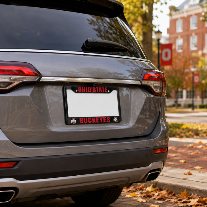 Ohio State Buckeyes Black License Plate Frame Cover