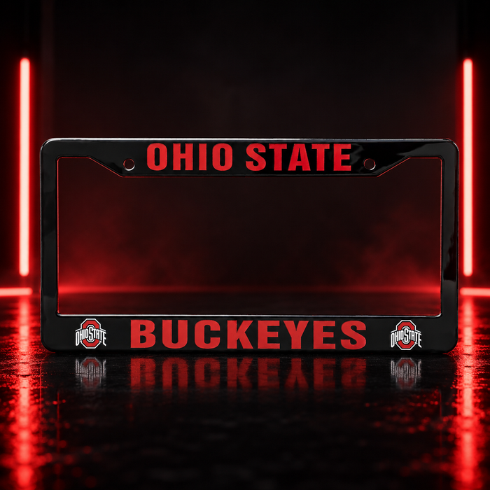 Ohio State Buckeyes Black License Plate Frame Cover