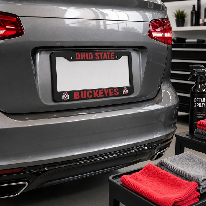 Ohio State Buckeyes Black License Plate Frame Cover