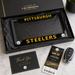 Pittsburgh Steelers License Plate Frame – Black Football Car Tag Cover