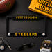 Pittsburgh Steelers License Plate Frame – Black Football Car Tag Cover