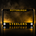 Pittsburgh Steelers License Plate Frame – Black Football Car Tag Cover