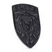 A black textured porsche emblem with the word 'ELITE' at the top and a brahma bull head in the center, shown on a plain white background.
