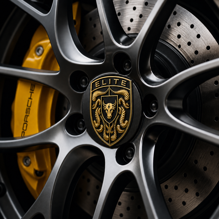 Porsche Black & Gold Hood Emblem