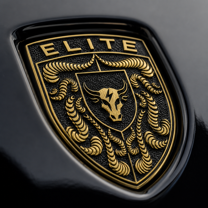 Porsche Black & Gold Hood Emblem