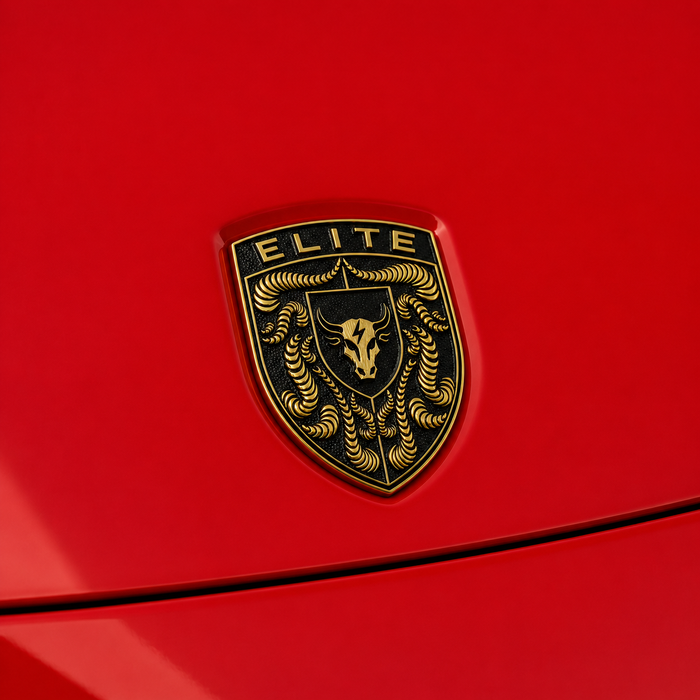 Porsche Black & Gold Hood Emblem