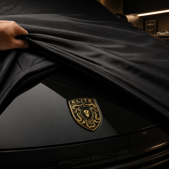 Porsche Black & Gold Hood Emblem