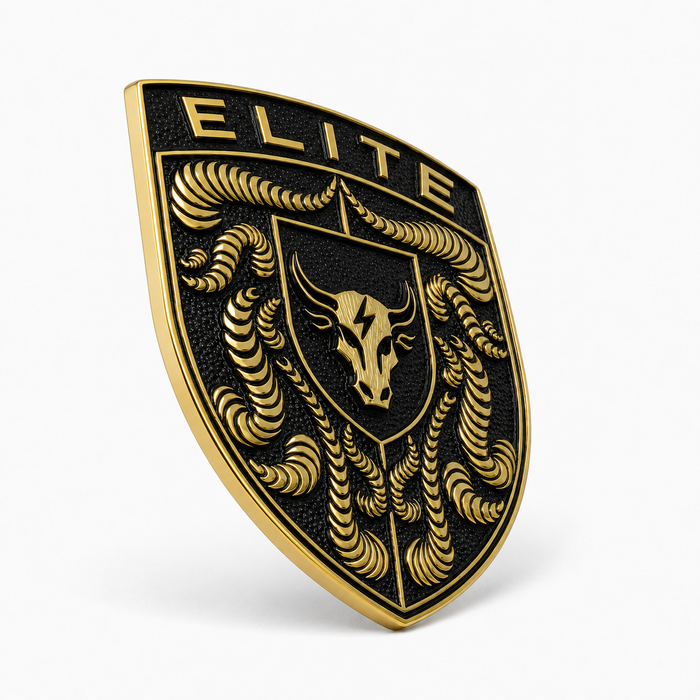 Porsche Black & Gold Hood Emblem