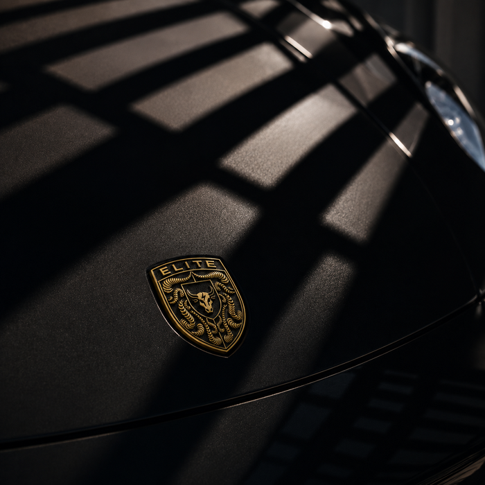 Porsche Black & Gold Hood Emblem