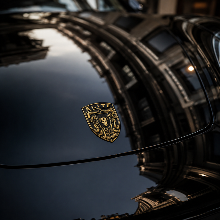 Porsche Black & Gold Hood Emblem