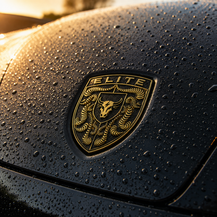 Porsche Black & Gold Hood Emblem