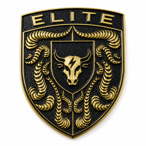 Porsche Black & Gold Hood Emblem