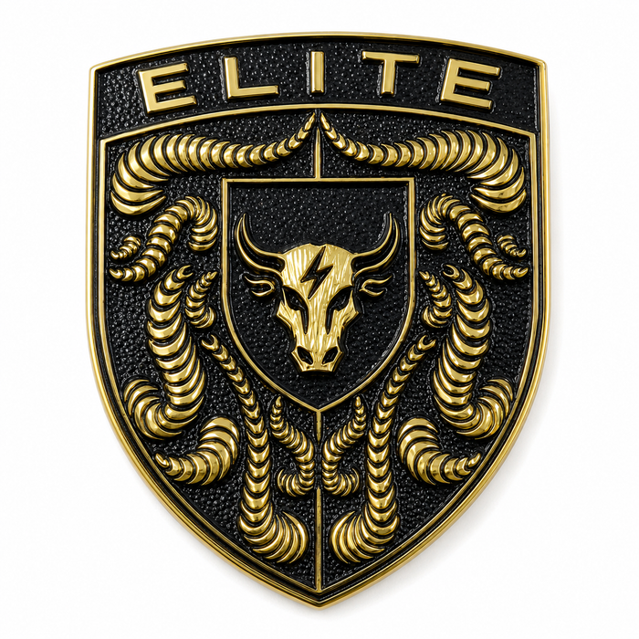 Porsche Black & Gold Hood Emblem