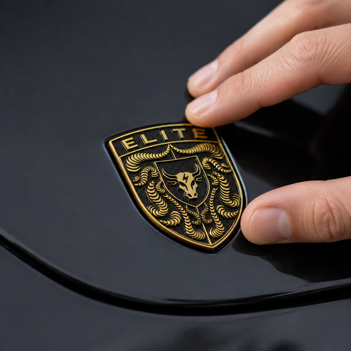Porsche Black & Gold Hood Emblem