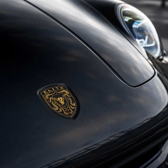 Porsche Black & Gold Hood Emblem