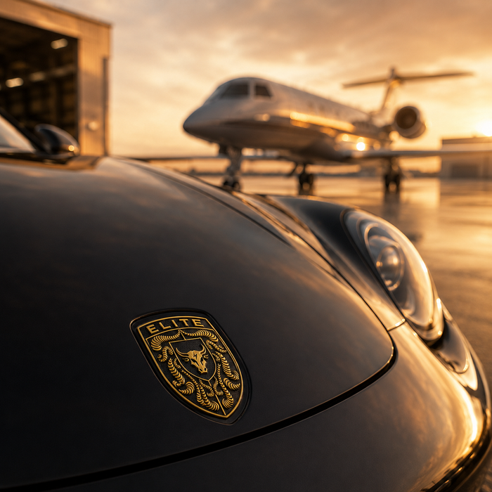 Porsche Black & Gold Hood Emblem