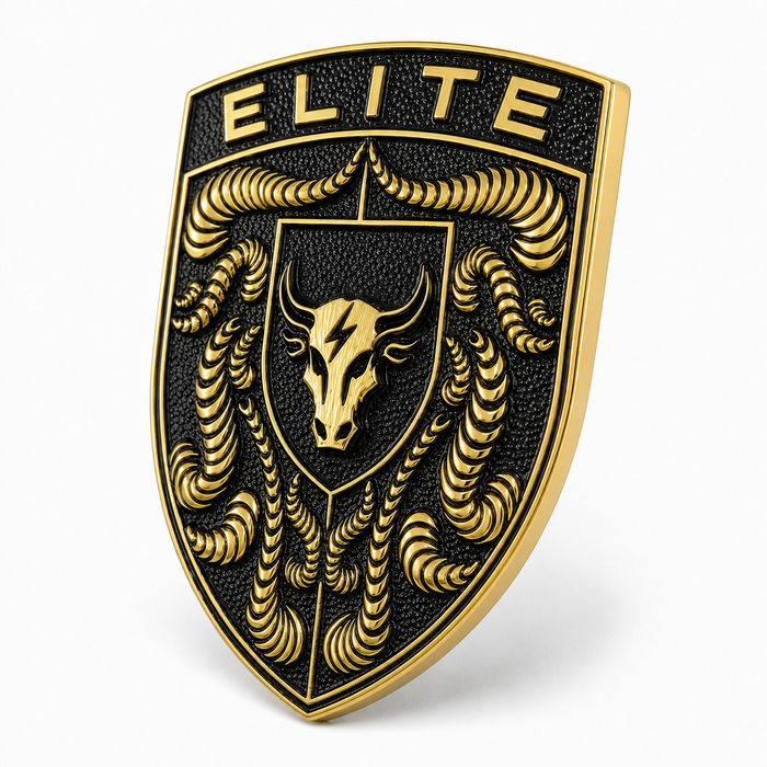 Porsche Black & Gold Hood Emblem