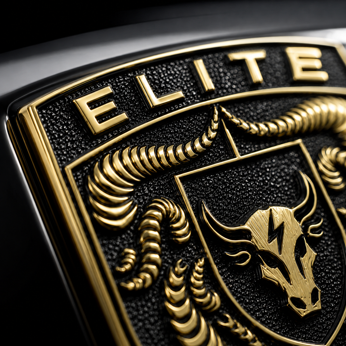 Porsche Black & Gold Hood Emblem