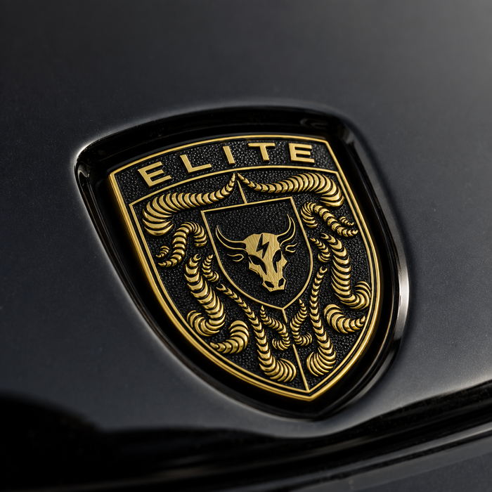 Porsche Black & Gold Hood Emblem