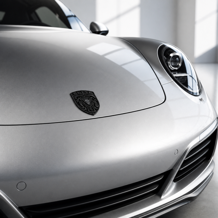 Porsche Black Hood Emblem