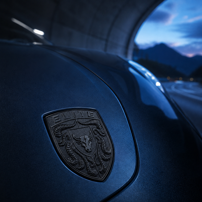 Porsche Black Hood Emblem