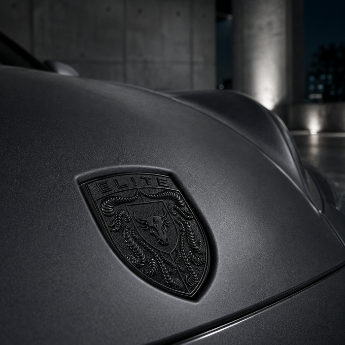 Porsche Black Hood Emblem