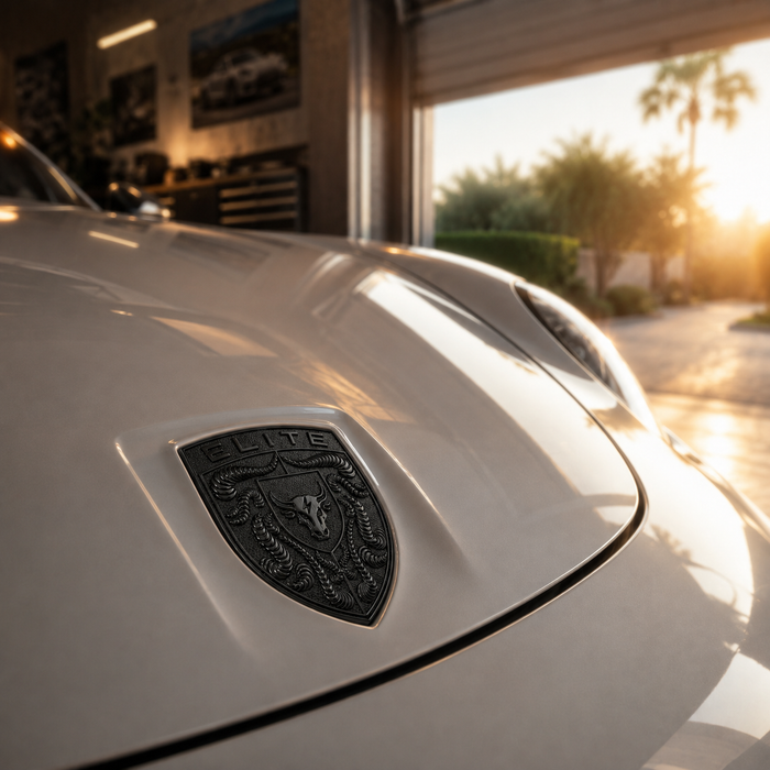 Porsche Black Hood Emblem