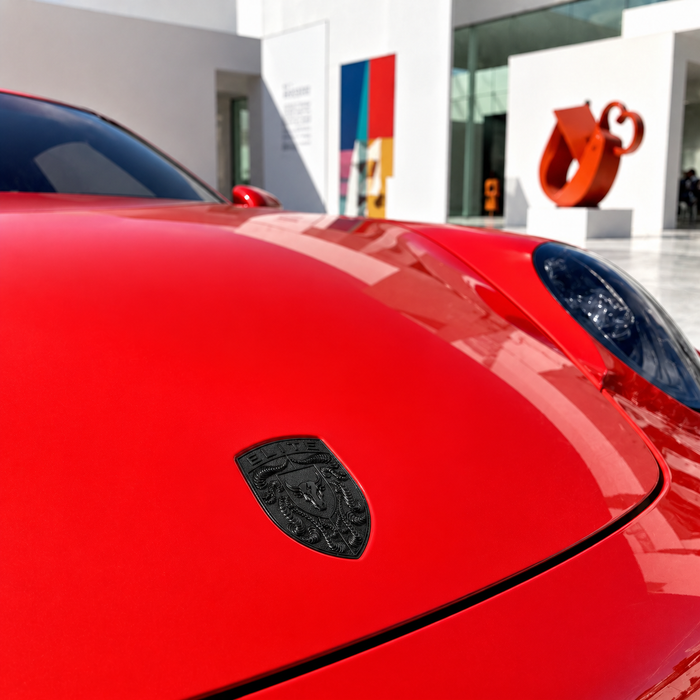 Porsche Black Hood Emblem