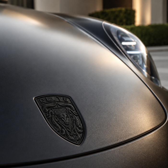 Porsche Black Hood Emblem