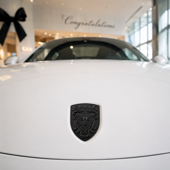 Porsche Black Hood Emblem