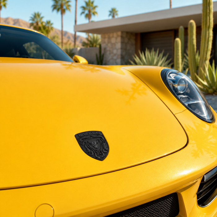 Porsche Black Hood Emblem