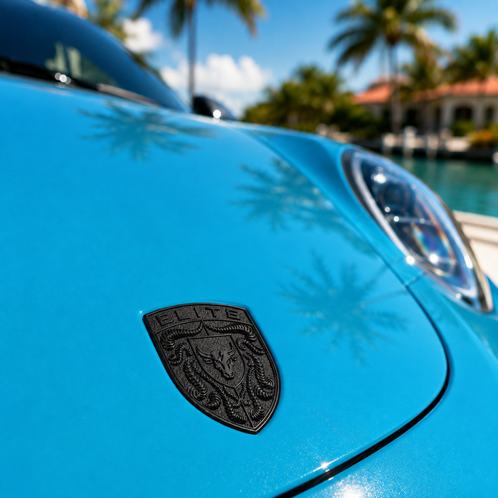 Porsche Black Hood Emblem