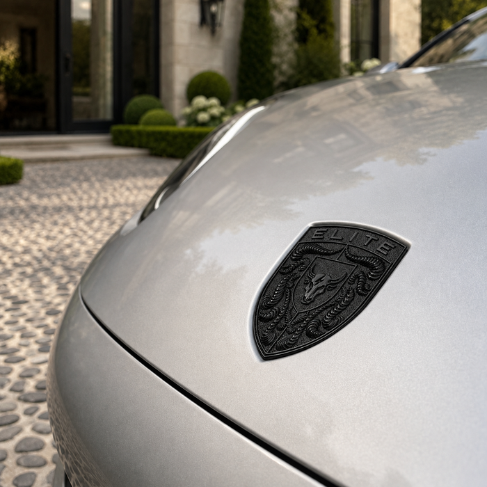 Porsche Black Hood Emblem