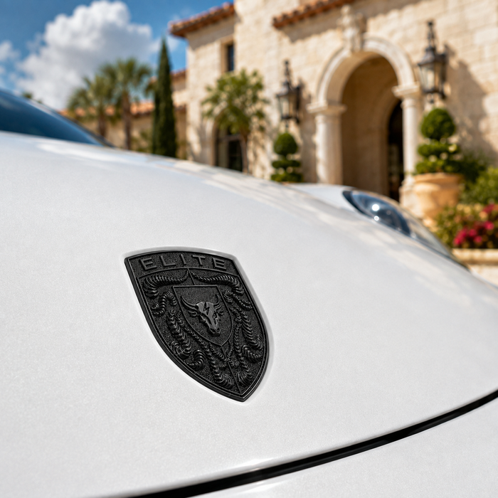 Porsche Black Hood Emblem