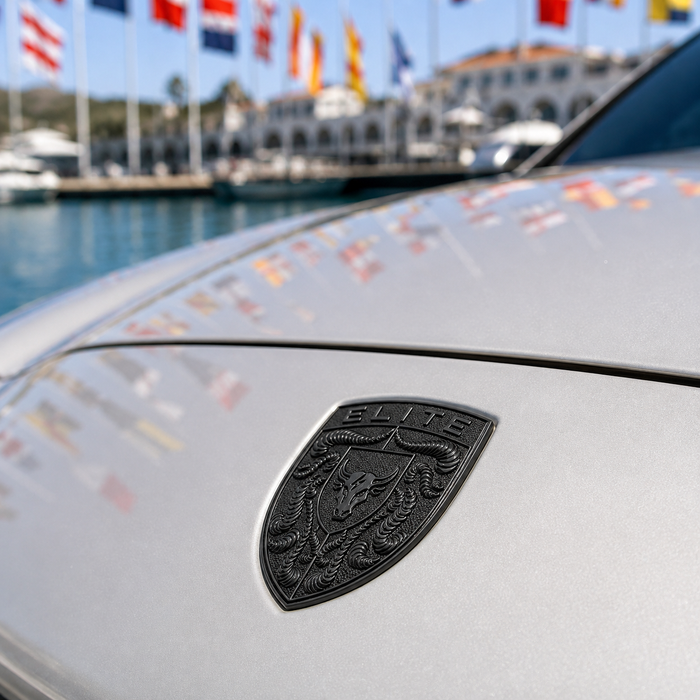 Porsche Black Hood Emblem