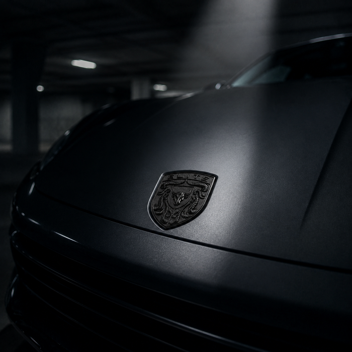 Porsche Black Hood Emblem