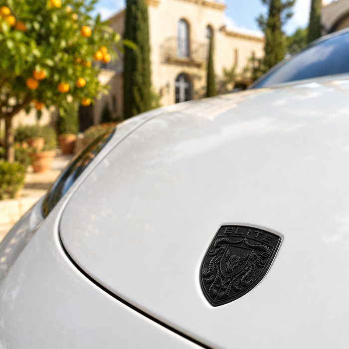 Porsche Black Hood Emblem