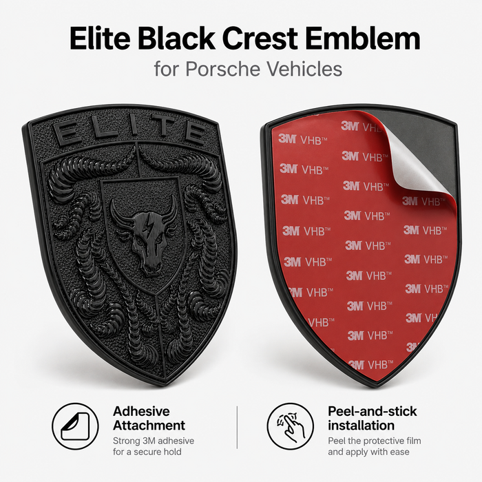 Porsche Black Hood Emblem