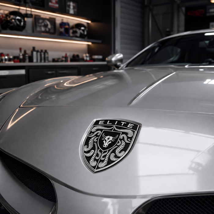Porsche Black & White Hood Emblem