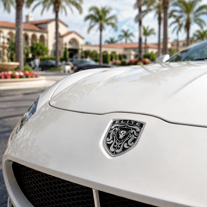 Porsche Black & White Hood Emblem