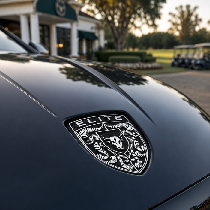 Porsche Black & White Hood Emblem