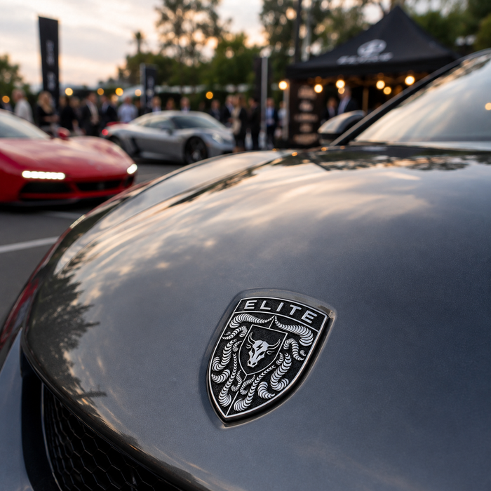 Porsche Black & White Hood Emblem