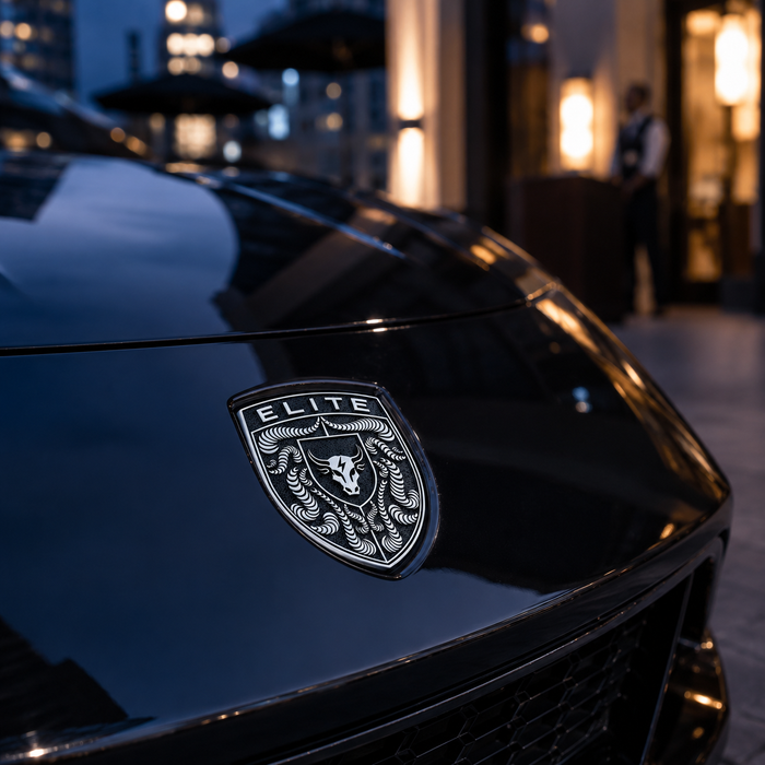 Porsche Black & White Hood Emblem