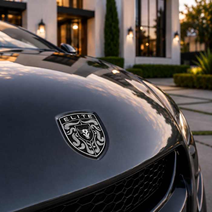 Porsche Black & White Hood Emblem